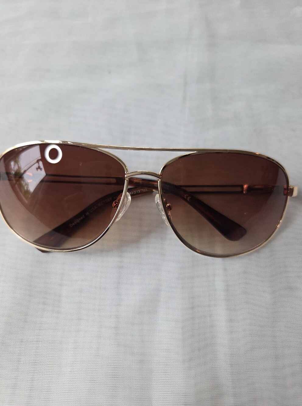 Kenneth Cole Classic Aviator Sunglasses‎ - Brown Lenses, Gold Frame